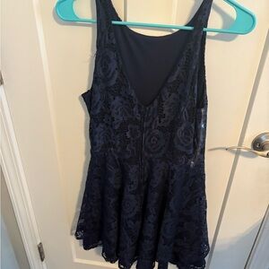 Navy Lace Sleeveless Dress